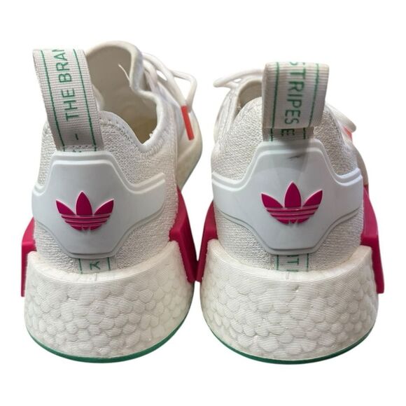 Adidas NMD_R1 NMD R1 White Magenta Green Women's Running Shoes Sneakers 8 - Picture 5 of 6